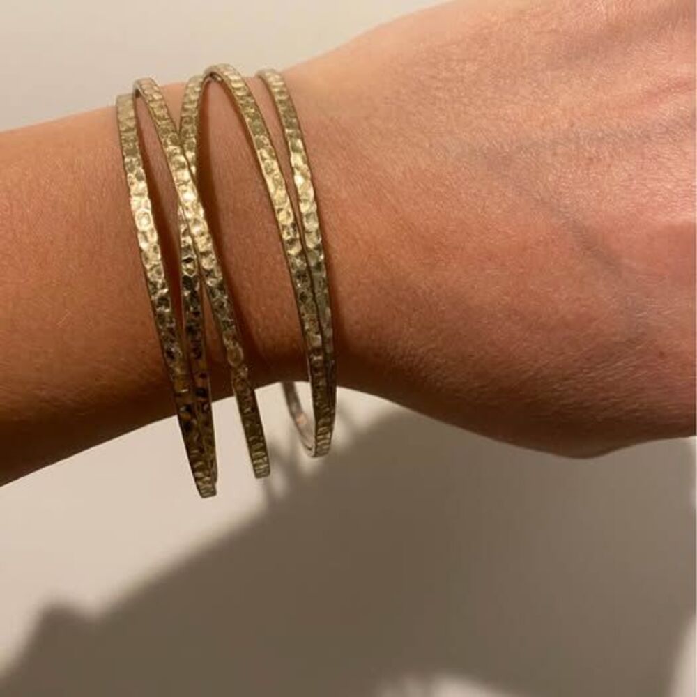 Bengal Illusions Gold Slip-On Bracelet — Stacked Look in One